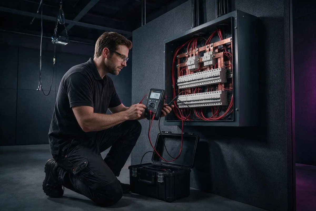 Prüfung einer Elektroinstallation mit Messgerät